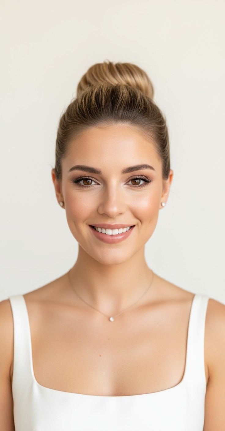 After High Bun Hairstyle For Wedding